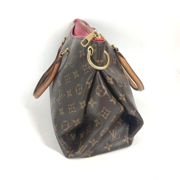 LOUIS VUITTON M40466 Monogram Pallas Hand Bag Tote Bag Brown/Pink Based - Picture 4 of 16